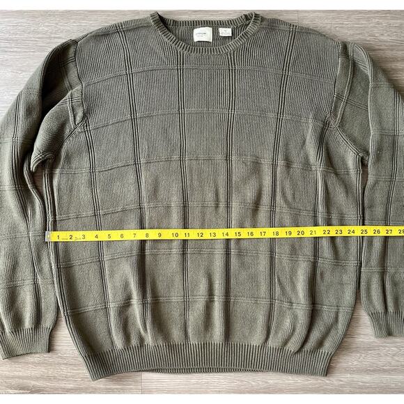 Arrow USA 1851 Men’s Sweater XL Olive Green 100% Cotton Knit Crewneck Pullover - Picture 6 of 7